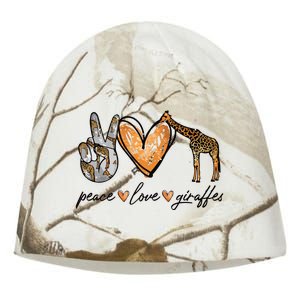 Peace Love Giraffes Gifts Peace Hand Sign Heart Kati - Camo Knit Beanie