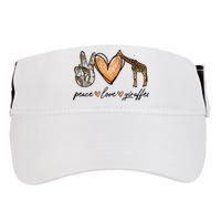 Peace Love Giraffes Gifts Peace Hand Sign Heart Adult Drive Performance Visor