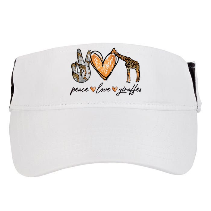 Peace Love Giraffes Gifts Peace Hand Sign Heart Adult Drive Performance Visor