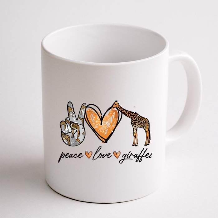 Peace Love Giraffes Gifts Peace Hand Sign Heart Coffee Mug