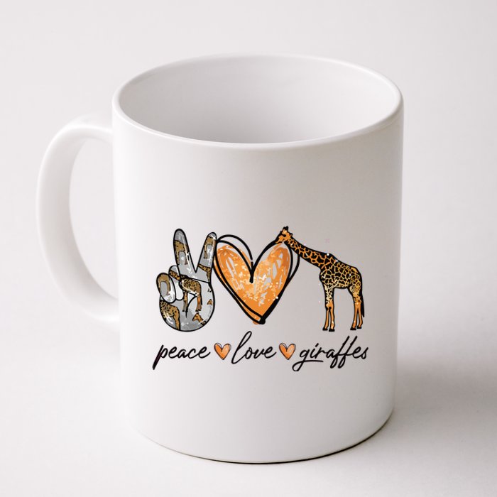 Peace Love Giraffes Gifts Peace Hand Sign Heart Coffee Mug