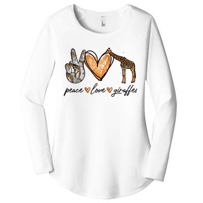 Peace Love Giraffes Gifts Peace Hand Sign Heart Women's Perfect Tri Tunic Long Sleeve Shirt