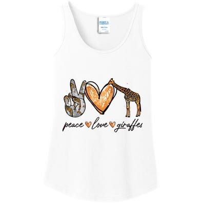 Peace Love Giraffes Gifts Peace Hand Sign Heart Ladies Essential Tank