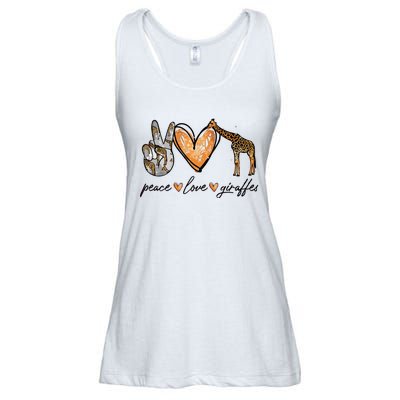 Peace Love Giraffes Gifts Peace Hand Sign Heart Ladies Essential Flowy Tank