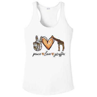 Peace Love Giraffes Gifts Peace Hand Sign Heart Ladies PosiCharge Competitor Racerback Tank