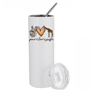 Peace Love Giraffes Gifts Peace Hand Sign Heart Stainless Steel Tumbler