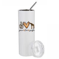 Peace Love Giraffes Gifts Peace Hand Sign Heart Stainless Steel Tumbler