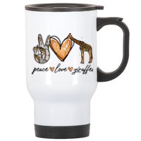 Peace Love Giraffes Gifts Peace Hand Sign Heart Stainless Steel Travel Mug