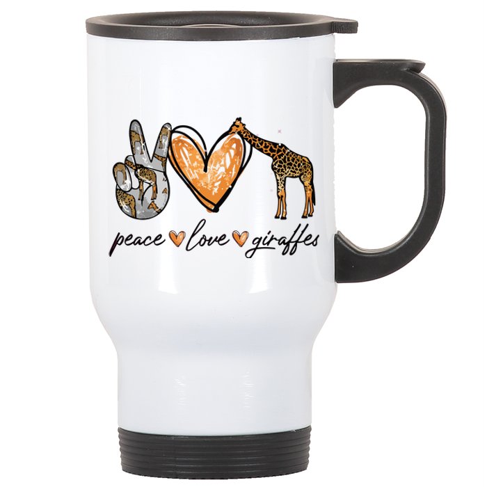 Peace Love Giraffes Gifts Peace Hand Sign Heart Stainless Steel Travel Mug