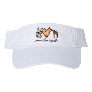 Peace Love Giraffes Gifts Peace Hand Sign Heart Valucap Bio-Washed Visor