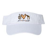 Peace Love Giraffes Gifts Peace Hand Sign Heart Valucap Bio-Washed Visor