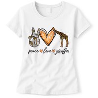 Peace Love Giraffes Gifts Peace Hand Sign Heart Women's T-Shirt