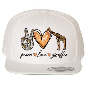 Peace Love Giraffes Gifts Peace Hand Sign Heart Wool Snapback Cap