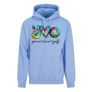 Peace Love Golf Tie Dye Cute Golf Lovers Unisex Surf Hoodie