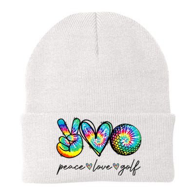 Peace Love Golf Tie Dye Cute Golf Lovers Knit Cap Winter Beanie