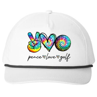 Peace Love Golf Tie Dye Cute Golf Lovers Snapback Five-Panel Rope Hat