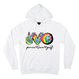 Peace Love Golf Funny Tie Dye Golf Lovers Hoodie