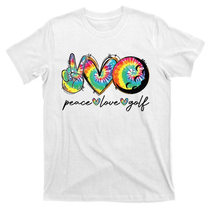 Peace Love Golf Funny Tie Dye Golf Lovers T-Shirt