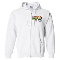 Peace Love Golf Funny Tie Dye Golf Lovers Full Zip Hoodie