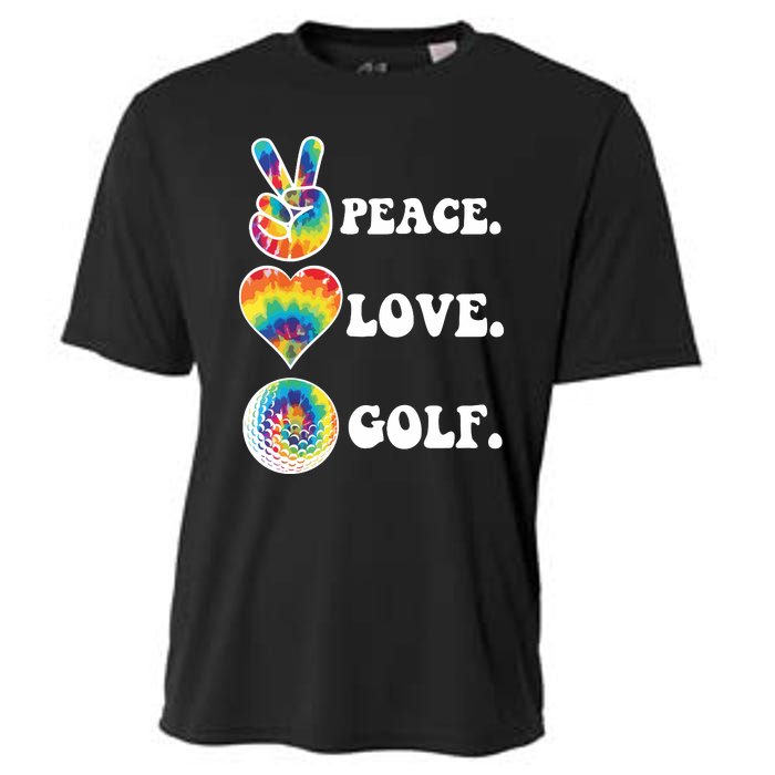 Peace Love Golf Funny Tie Dye Golf Lovers Cooling Performance Crew T-Shirt