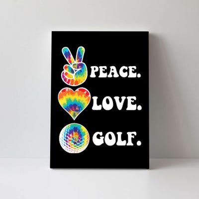 Peace Love Golf Funny Tie Dye Golf Lovers Canvas