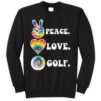 Peace Love Golf Funny Tie Dye Golf Lovers Tall Sweatshirt