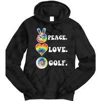 Peace Love Golf Funny Tie Dye Golf Lovers Tie Dye Hoodie