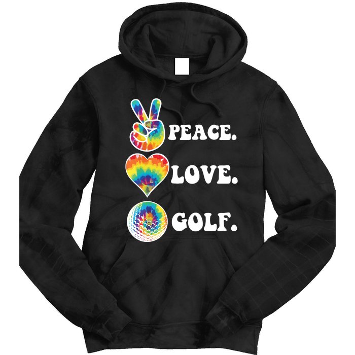 Peace Love Golf Funny Tie Dye Golf Lovers Tie Dye Hoodie