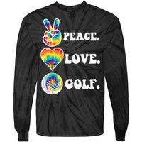 Peace Love Golf Funny Tie Dye Golf Lovers Tie-Dye Long Sleeve Shirt