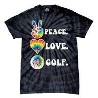 Peace Love Golf Funny Tie Dye Golf Lovers Tie-Dye T-Shirt