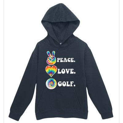 Peace Love Golf Funny Tie Dye Golf Lovers Urban Pullover Hoodie