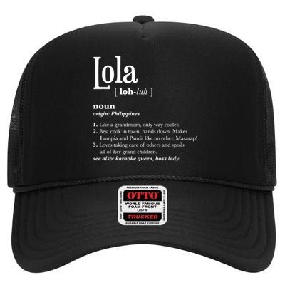 Philippines Lola Gift Pinoy High Crown Mesh Back Trucker Hat