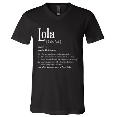 Philippines Lola Gift Pinoy V-Neck T-Shirt