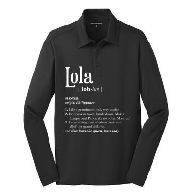 Philippines Lola Gift Pinoy Silk Touch Performance Long Sleeve Polo