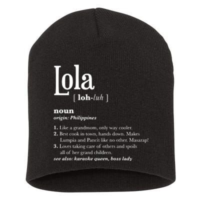 Philippines Lola Gift Pinoy Short Acrylic Beanie