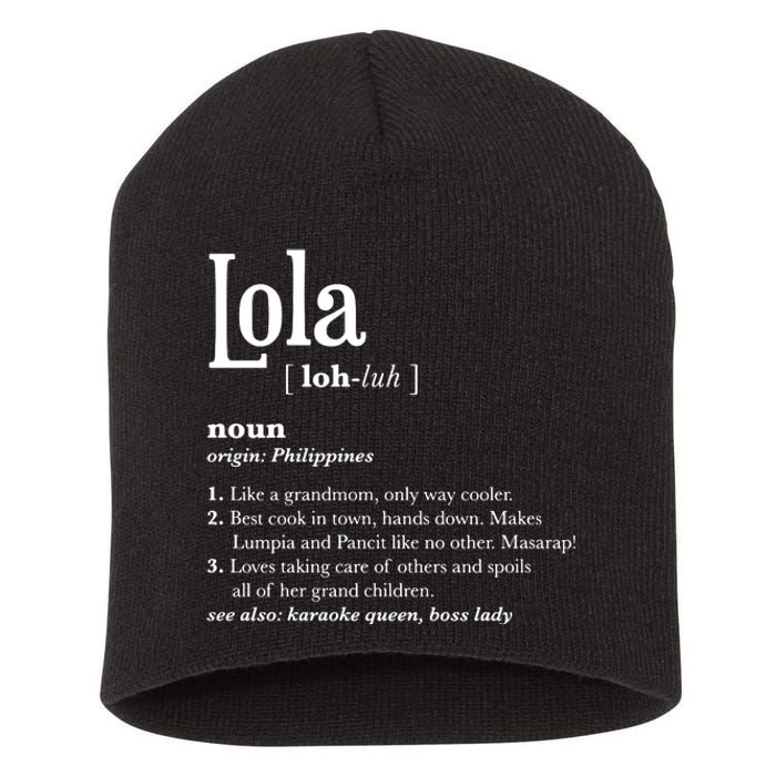 Philippines Lola Gift Pinoy Short Acrylic Beanie