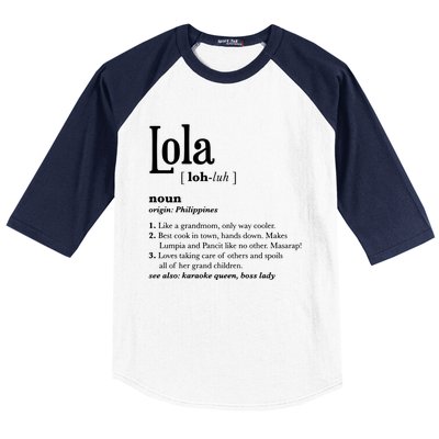 Philippines Lola Gift Pinoy Baseball Sleeve Shirt