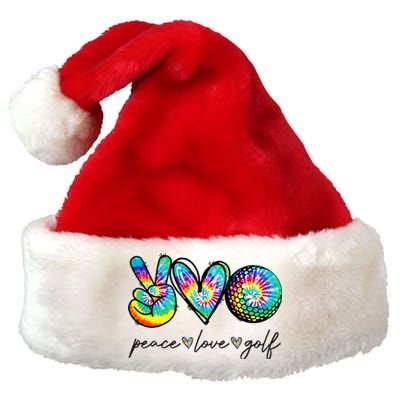 Peace Love Golf Tie Dye Cute Golf Lovers Premium Christmas Santa Hat