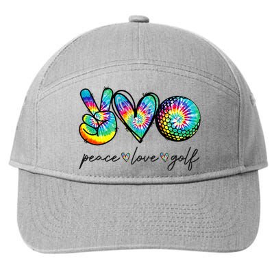 Peace Love Golf Tie Dye Cute Golf Lovers 7-Panel Snapback Hat