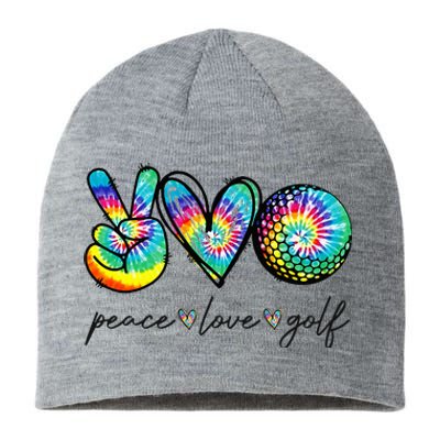 Peace Love Golf Tie Dye Cute Golf Lovers Sustainable Beanie