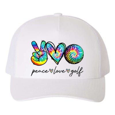 Peace Love Golf Tie Dye Cute Golf Lovers Yupoong Adult 5-Panel Trucker Hat