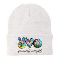 Peace Love Golf Tie Dye Cute Golf Lovers Knit Cap Winter Beanie