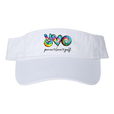 Peace Love Golf Tie Dye Cute Golf Lovers Valucap Bio-Washed Visor