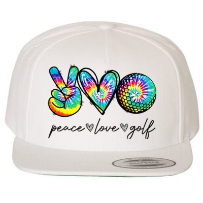 Peace Love Golf Tie Dye Cute Golf Lovers Wool Snapback Cap