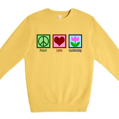 Peace Love Gardening Premium Crewneck Sweatshirt