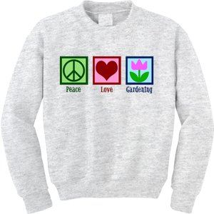 Peace Love Gardening Kids Sweatshirt