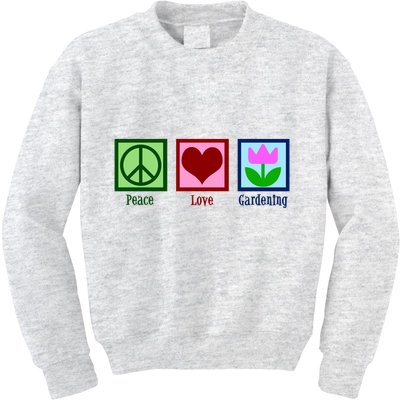 Peace Love Gardening Kids Sweatshirt