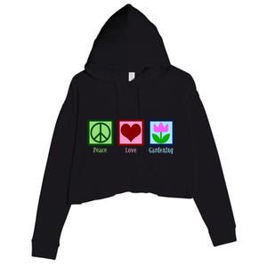 Peace Love Gardening Crop Fleece Hoodie