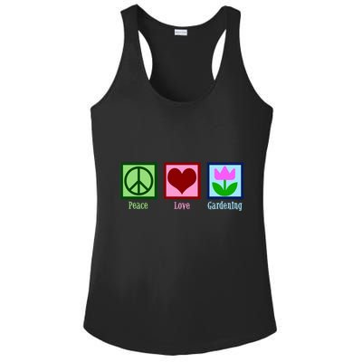 Peace Love Gardening Ladies PosiCharge Competitor Racerback Tank