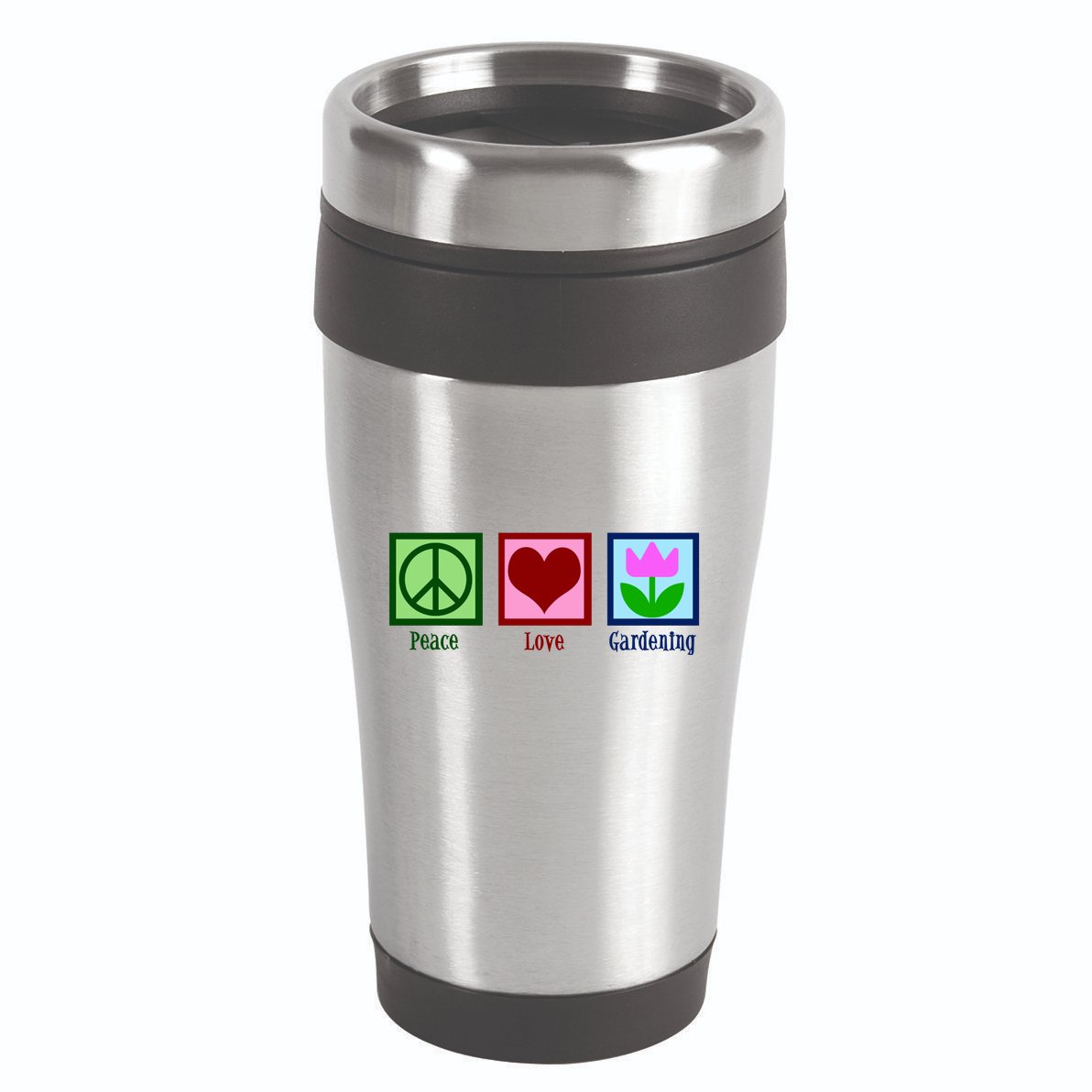 Peace Love Gardening 16oz Travel Tumbler
